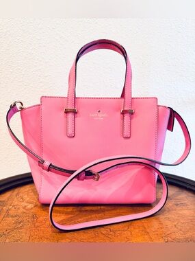 Kate Spade Bubblegum Pink Structured Satchel W/Crossbody Strap Like New